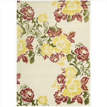 NOURISON Wildflowers Area Rug Collection Ivory 8 Ft X 11 Ft Rectangle 99446117533